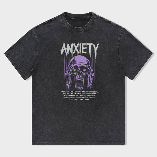 Anxiety Graphic T-Shirt for Men Women Unisex Casual Short Sleeve Tee