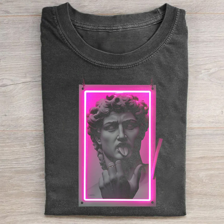 David Statue Art Print Men's Fashion Graphic T-Shirt