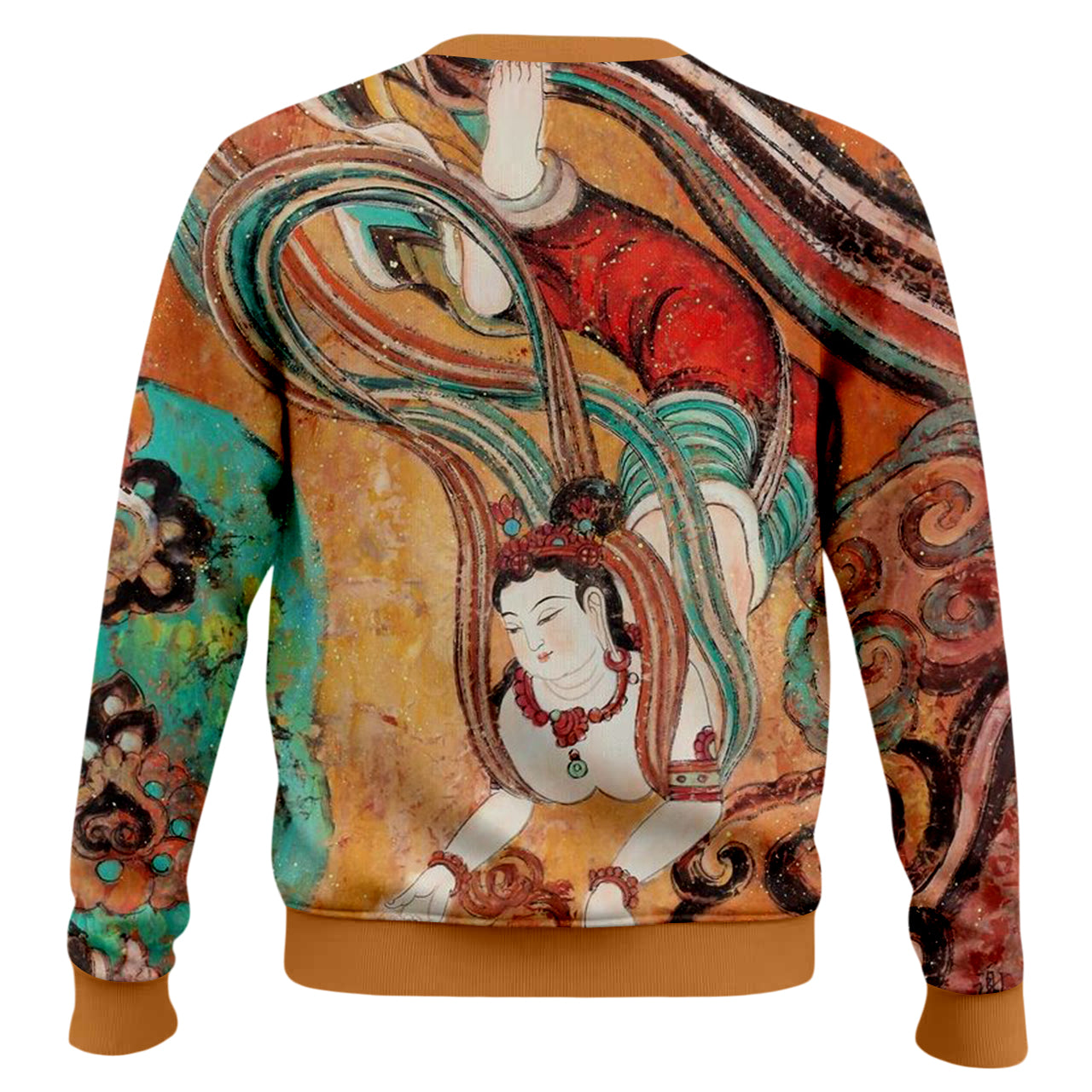 Dunhuang Art Buddha Print Long Sleeve Sweater