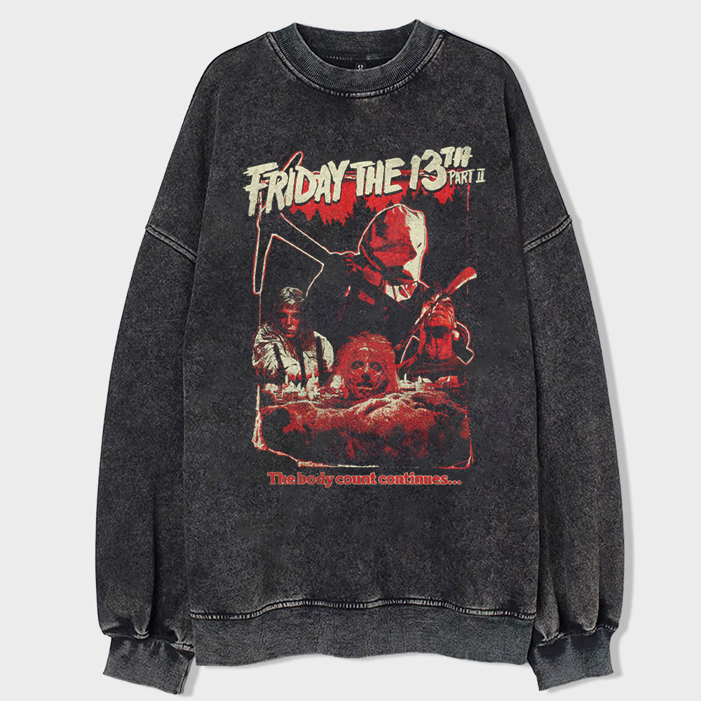 Mask and Axe Night Acid Wash Sweatshirt - heygraff