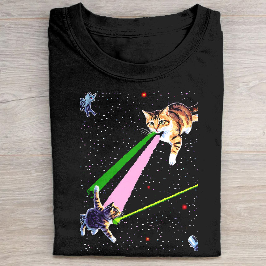 Space Cat Laser Beam T-Shirt