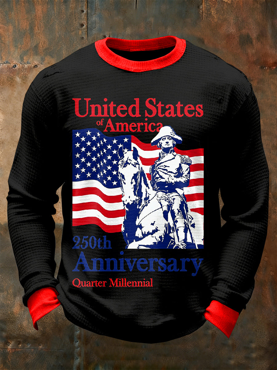 Retro 250th Anniversary Printed Sweatshirt For Men