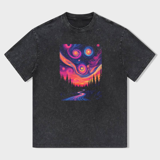 Psychedelic Galaxy Print Men's Graphic T-Shirt