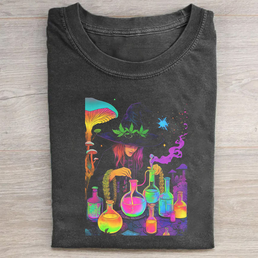 Colorful Alchemist Wizard Graphic T-Shirt