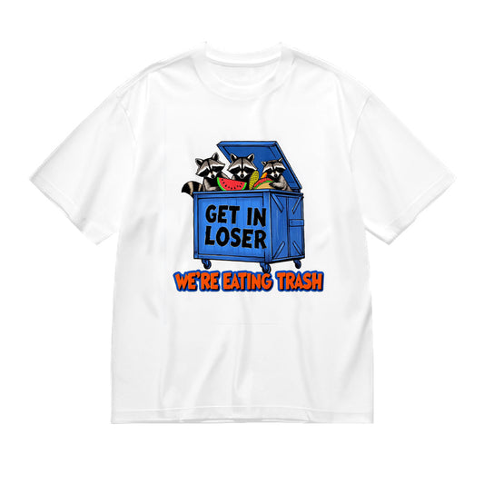 Raccoon Trash Can Graphic Print T-Shirt