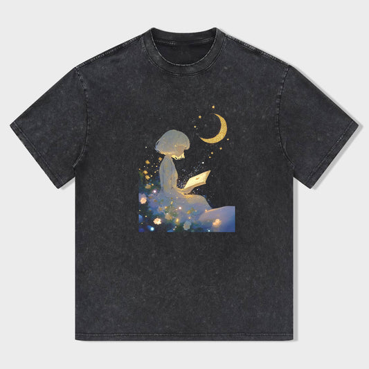Moonlit Night Mushroom Fairy Graphic T-Shirt