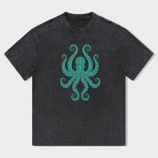 Octopus Graphic T-Shirt for Men Women Unisex Casual Short Sleeve Tee
