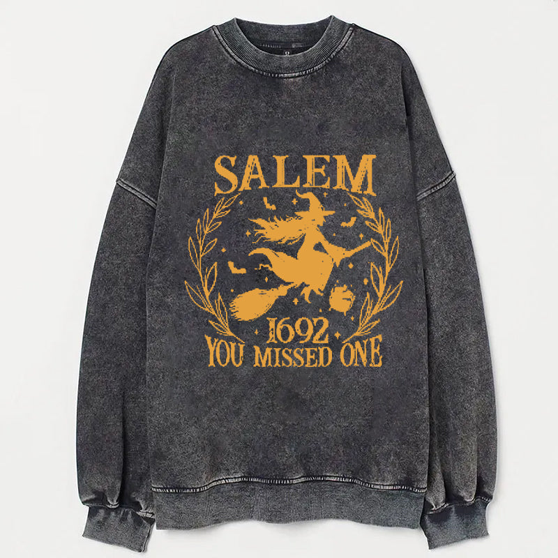 Salem 1692 You Missed One Witch Flying Halloween Graphic T-Shirt