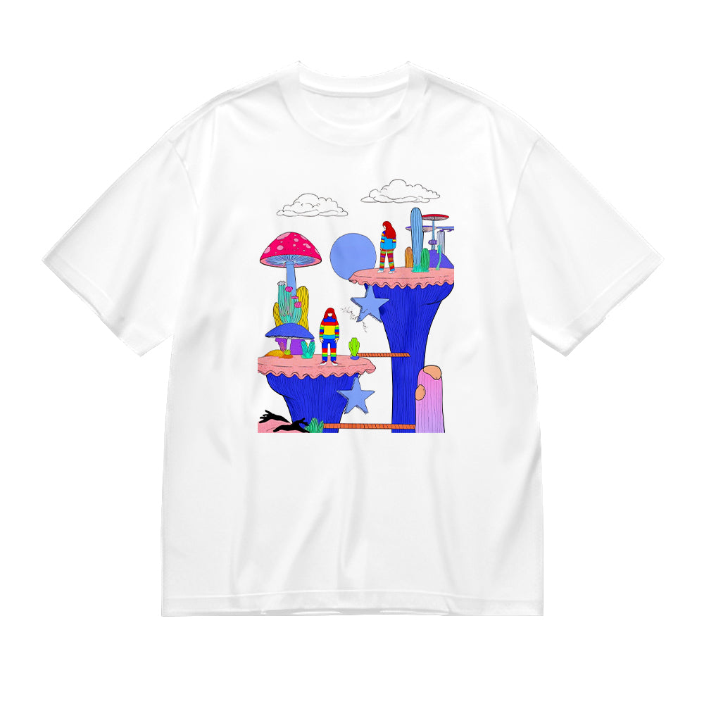 Colorful Fantasy Castle Graphic T-Shirt