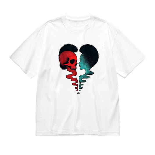 Skull and Face Artistic Design Men's Graphic T-Shirt