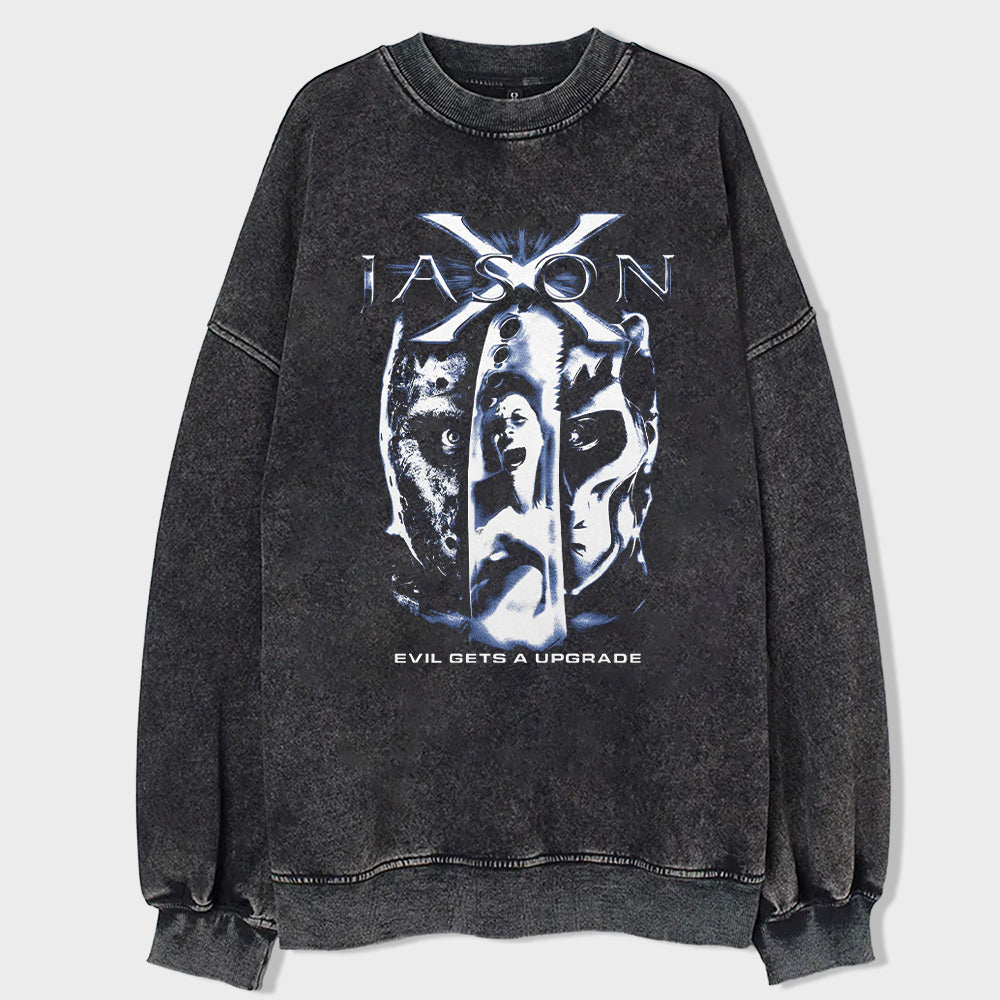 Evil Spirit Metamorphosis Acid Wash Sweatshirt - heygraff