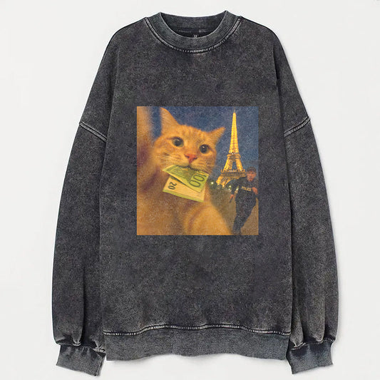 Cat Taking Selfie with Police Funny T-Shirt