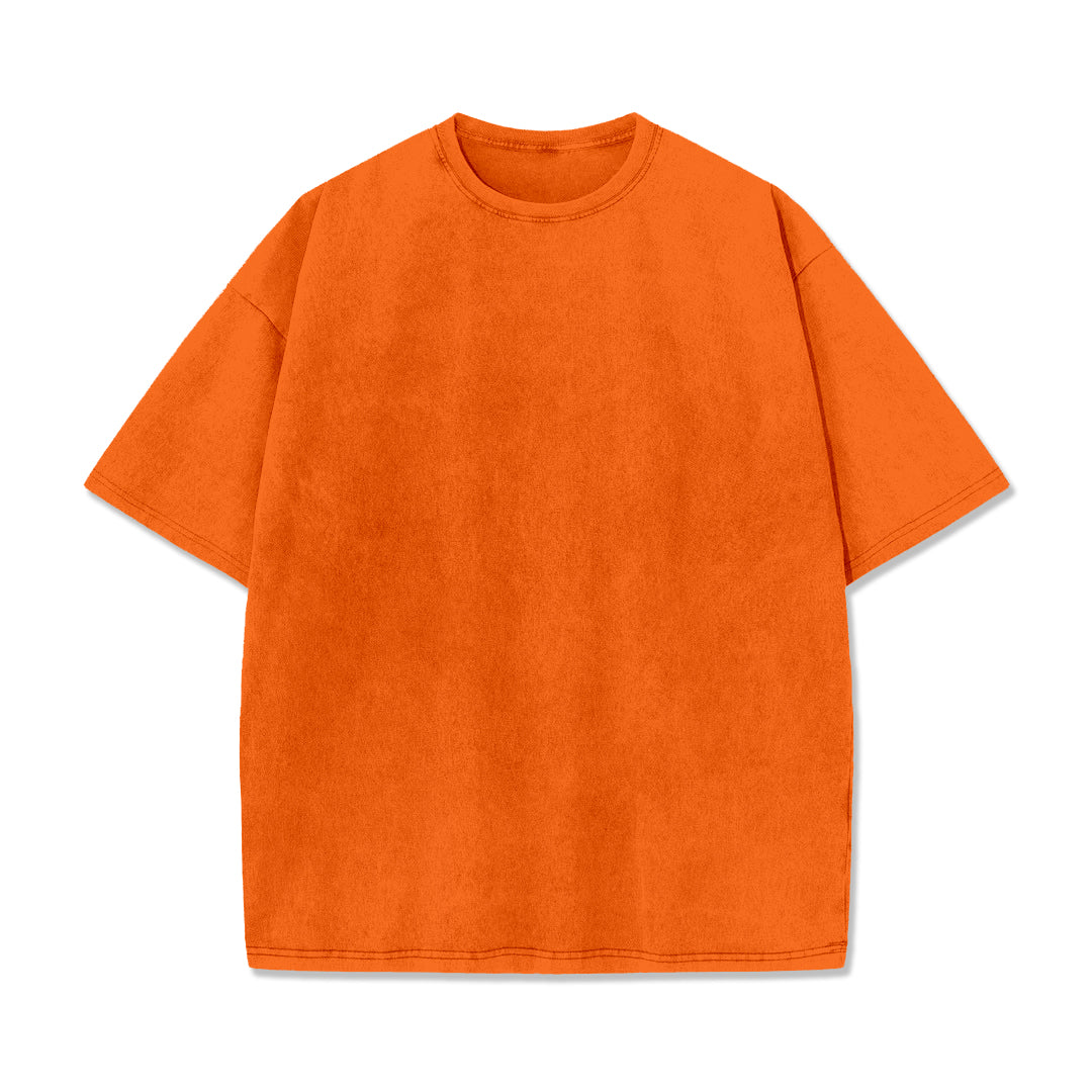 Vintage Enzyme Washed Cotton Color Unisex Basic T-Shirt