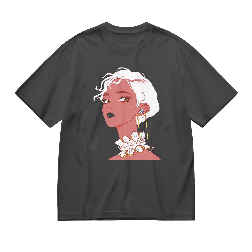 Stylish Graphic T-Shirt with Floral Earring Design - Unisex T-Shirt
