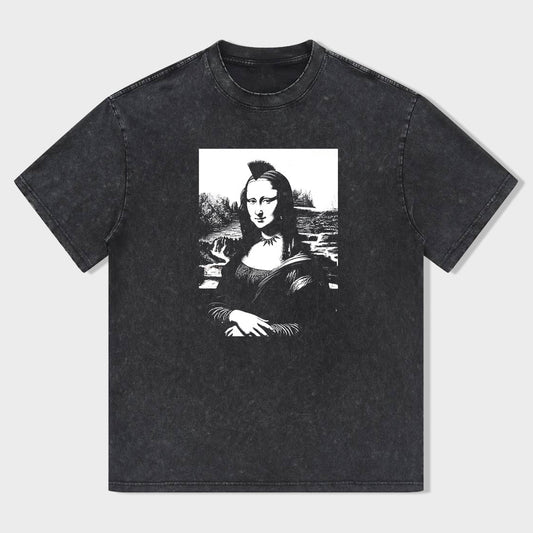 Mona Lisa Art Print Men's Fashion Casual T-Shirt