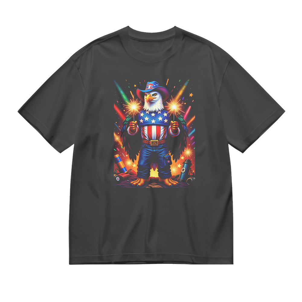 American Patriotic Cat Graphic T-Shirt