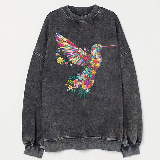 Floral Hummingbird tshirt - heygraff