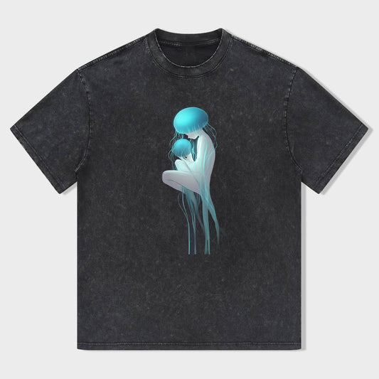Jellyfish Design Graphic Tee for Men Women Unisex Casual Short Sleeve T-Shirt