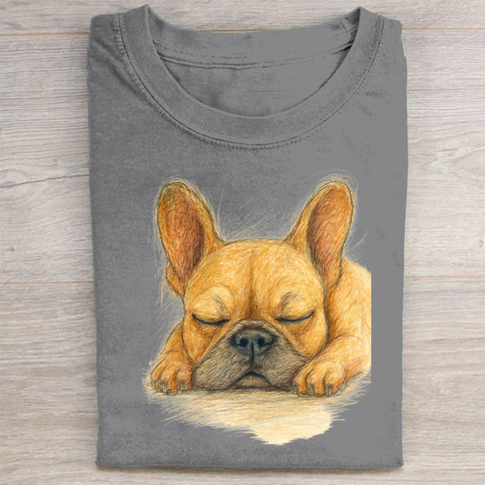 Funny Cute Dog Art Print Casual Short Sleeve T-Shirt