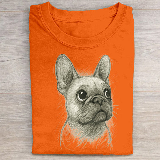 Funny Cute Dog Art Print Casual Short Sleeve T-Shirt