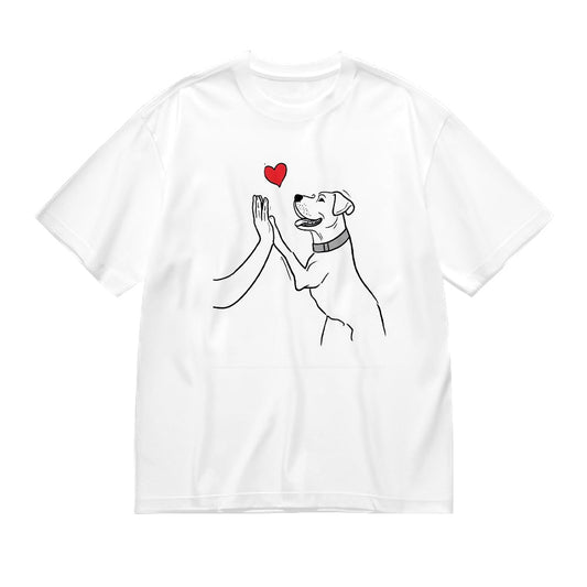 Cute Dog High-Five Heart Graphic T-Shirt