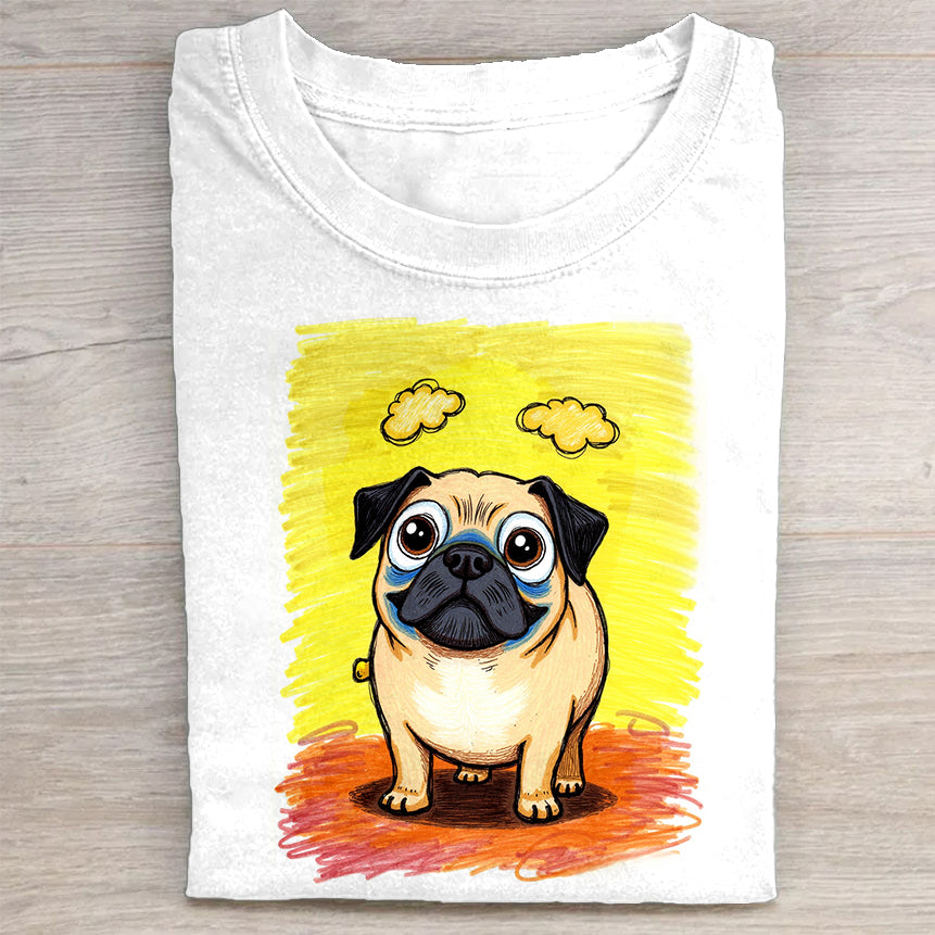 Cute Pug Dog Graphic T-Shirt