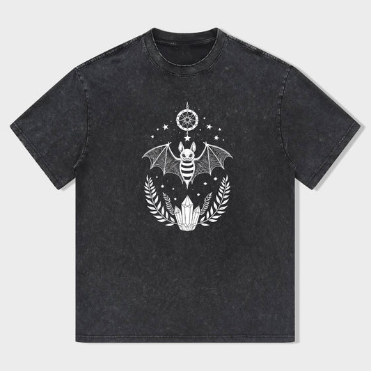 Mystical Bee with Wings and Moon Design Graphic T-Shirt