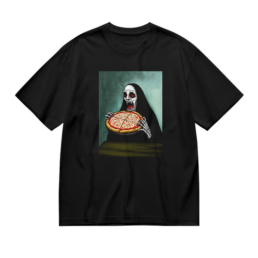 Grim Reaper Pizza Graphic T-Shirt