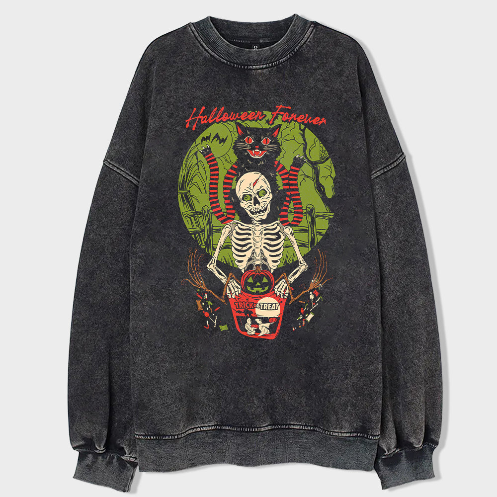 Eerie Nights Acid Wash Sweatshirt - heygraff