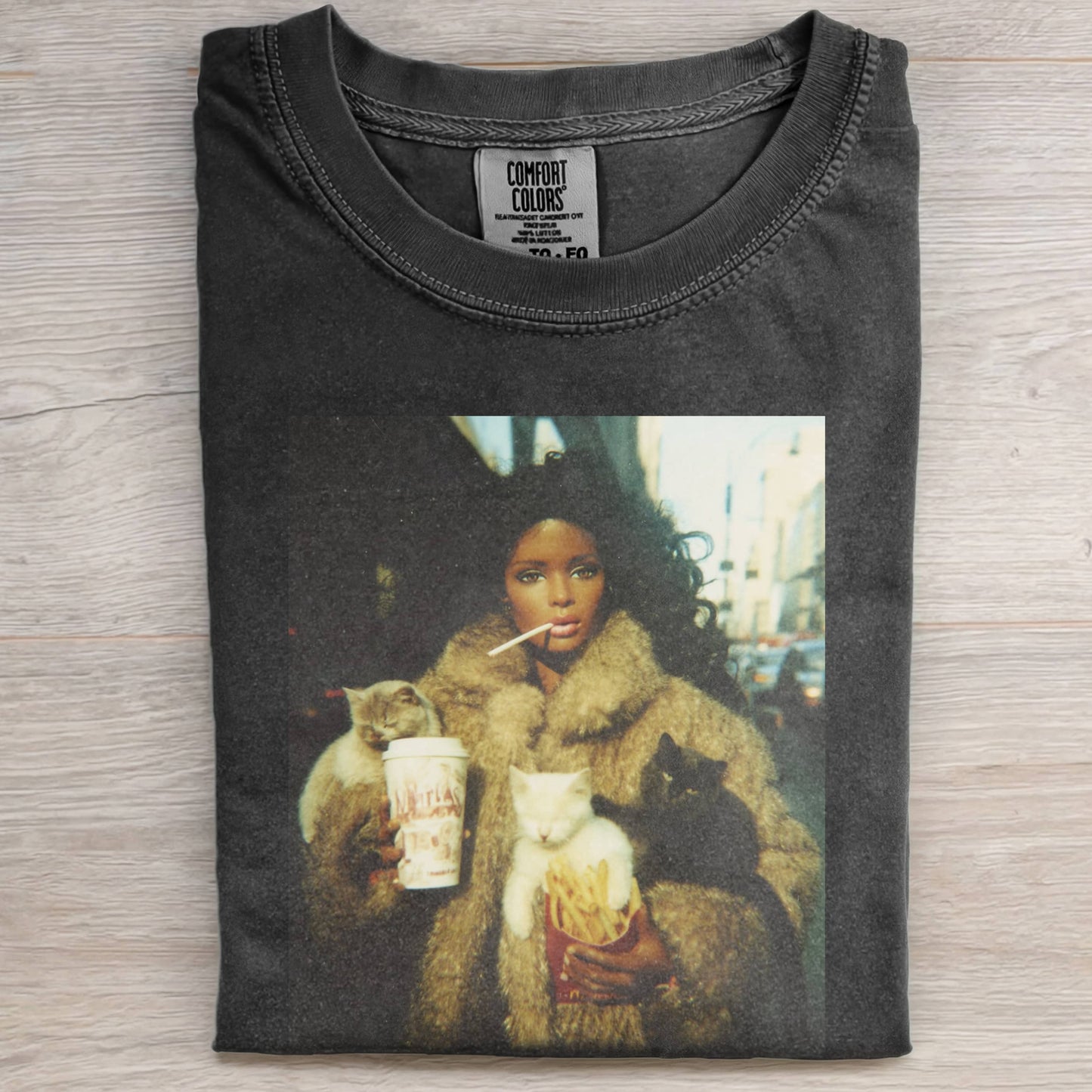 GORGEOUS COAT MCDONALD'S BLACK BARBIECORE TEE