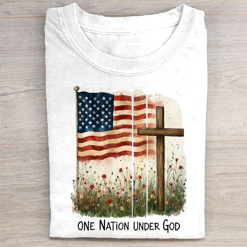 American Flag Cross Field T-Shirt