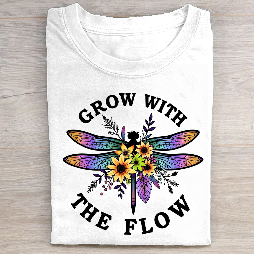 Grow with the Flow Dragonfly Graphic T-Shirt