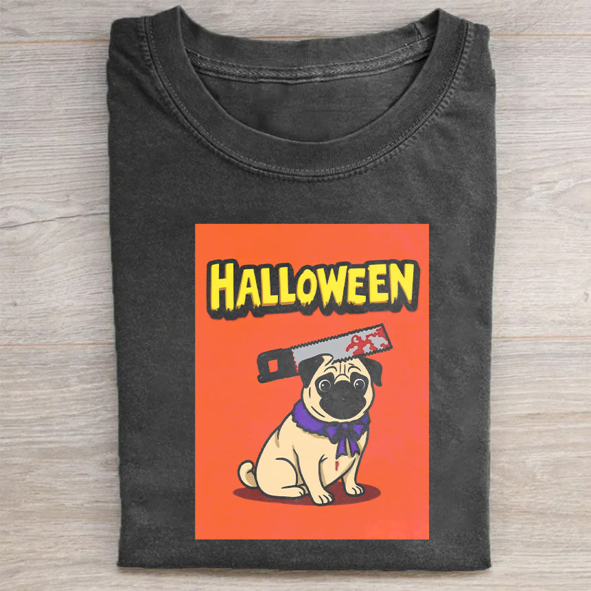 Halloween Pug Dog Graphic T-Shirt