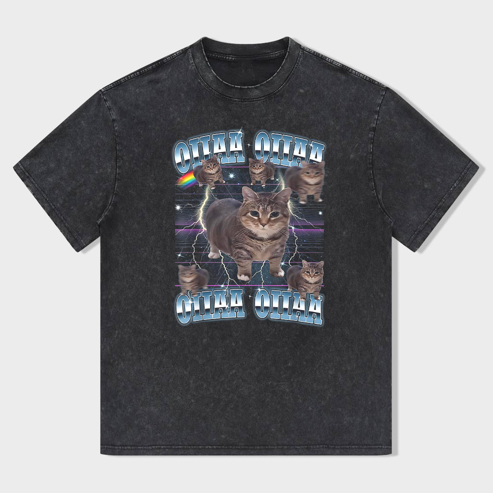 OIIA OIIA CAT Spinning Cat Funny T-Shirt