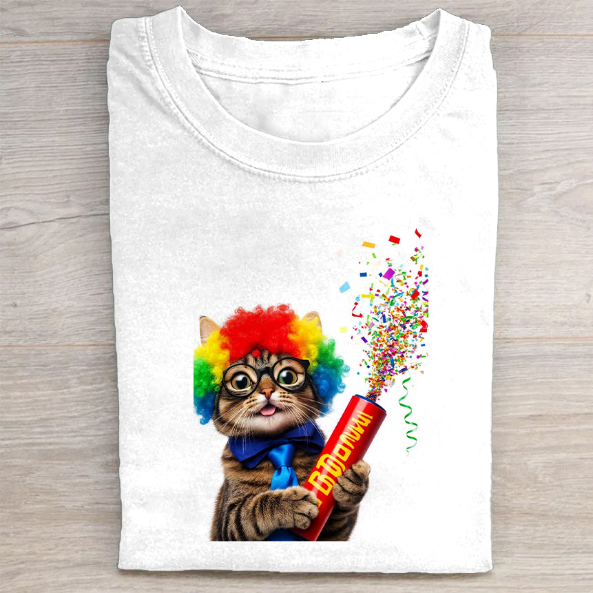 Colorful Cat Party T-Shirt