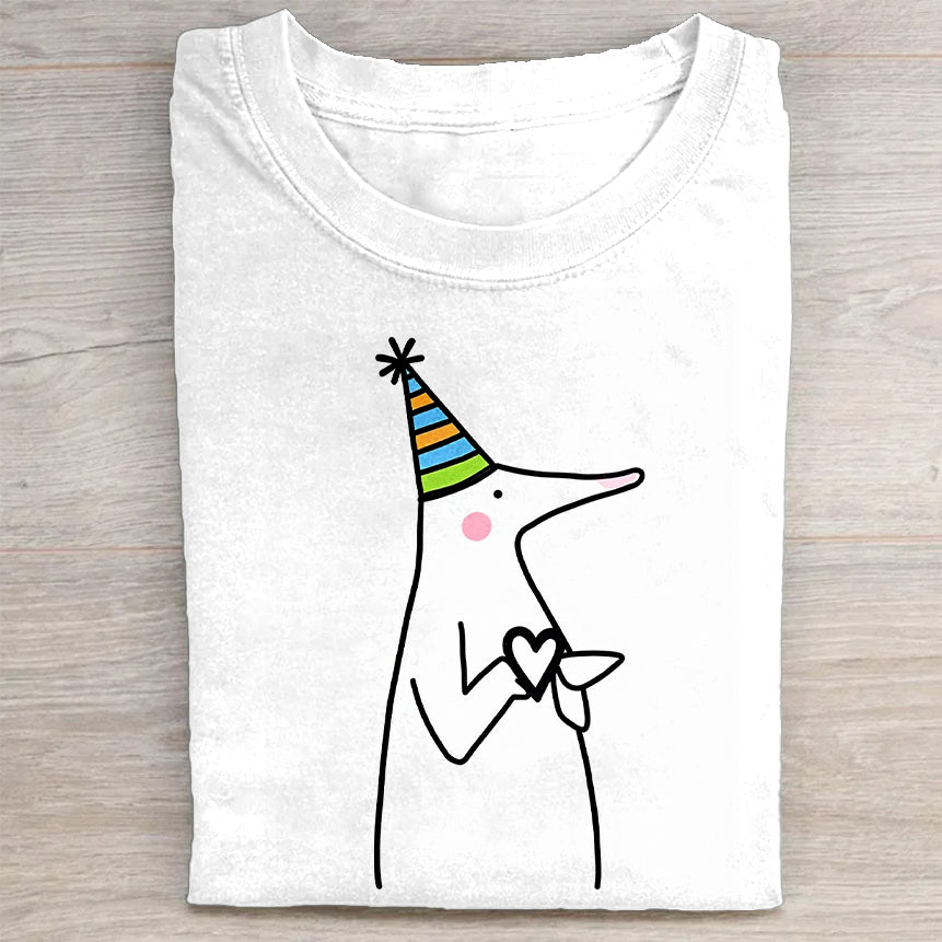 Cute Cartoon Character Party Hat T-Shirt