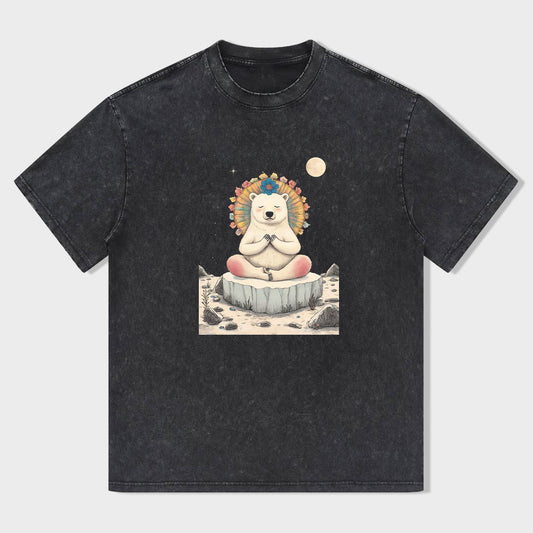 Meditating Polar Bear Graphic T-Shirt