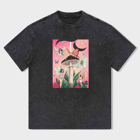 Funky Mushroom Art Graphic T-Shirt for Women Men Unisex Casual Tee with Unique Design Comfortable Fit Fashion Top T-Shirt