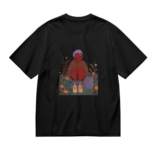 Themed Graphic T-Shirt with Cute Witch Design for Women and Men - Festive Fall Pumpkin Patch Illustration Tee
