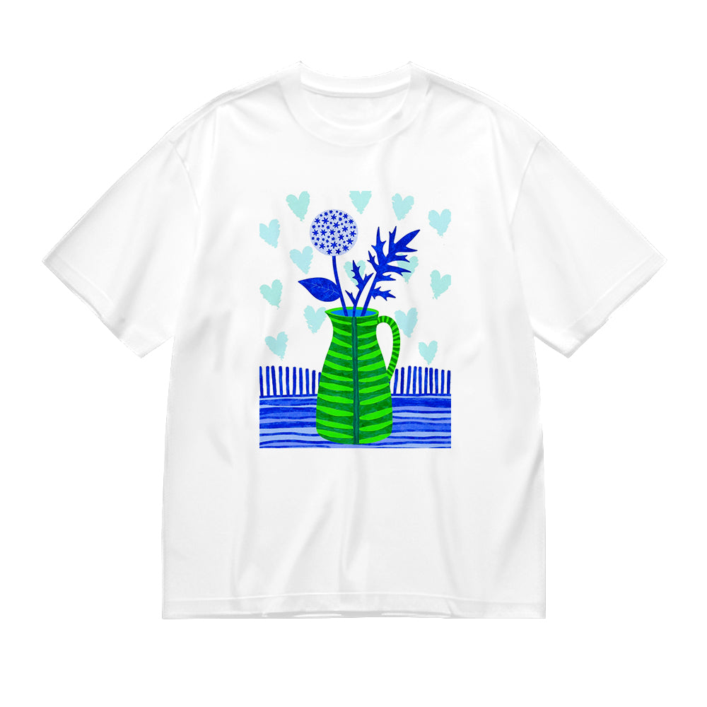 Blue and Green Floral Print T-Shirt