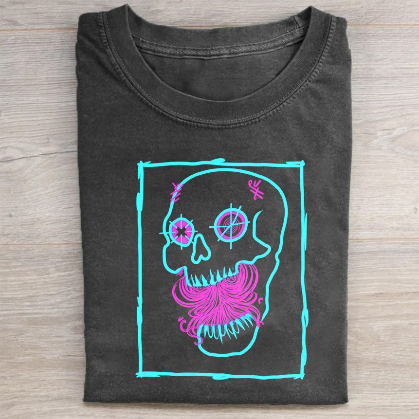 Neon Skull Graphic T-Shirt