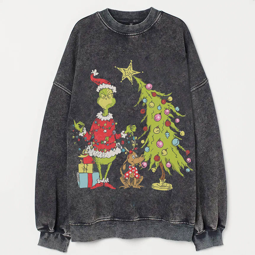 Grinch Christmas Tree Sweatshirt - heygraff