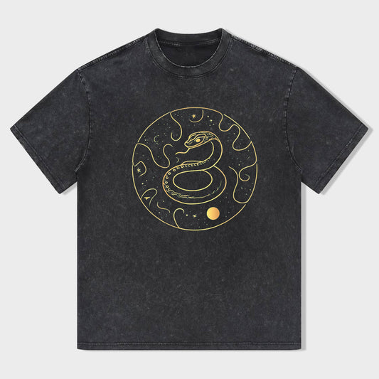 Cosmic Snake Design Graphic T-Shirt