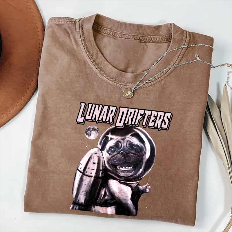 Pug Moon Adventure Funny T-Shirt