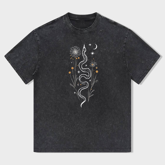 Cosmic Snake Design Graphic T-Shirt