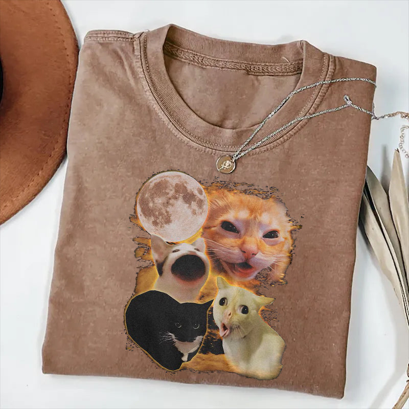 Yelling Cat Meme Graphic T-shirt