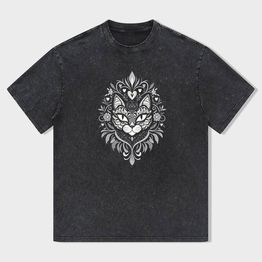 Cat Face Mandala Design Men's Graphic T-Shirt