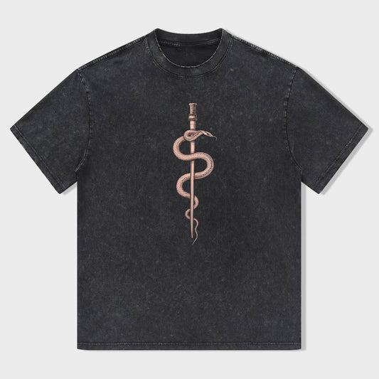 Caduceus Snake Symbol Graphic T-Shirt