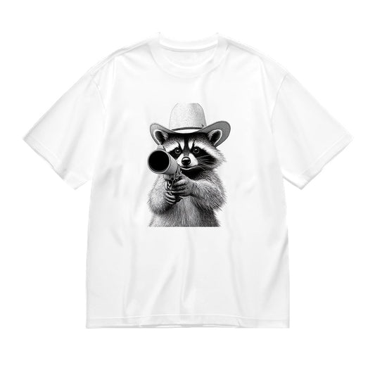 Raccoon Detective Graphic Print T-Shirt