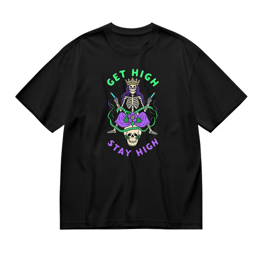 Get High Stay High Skeleton Graphic T-Shirt
